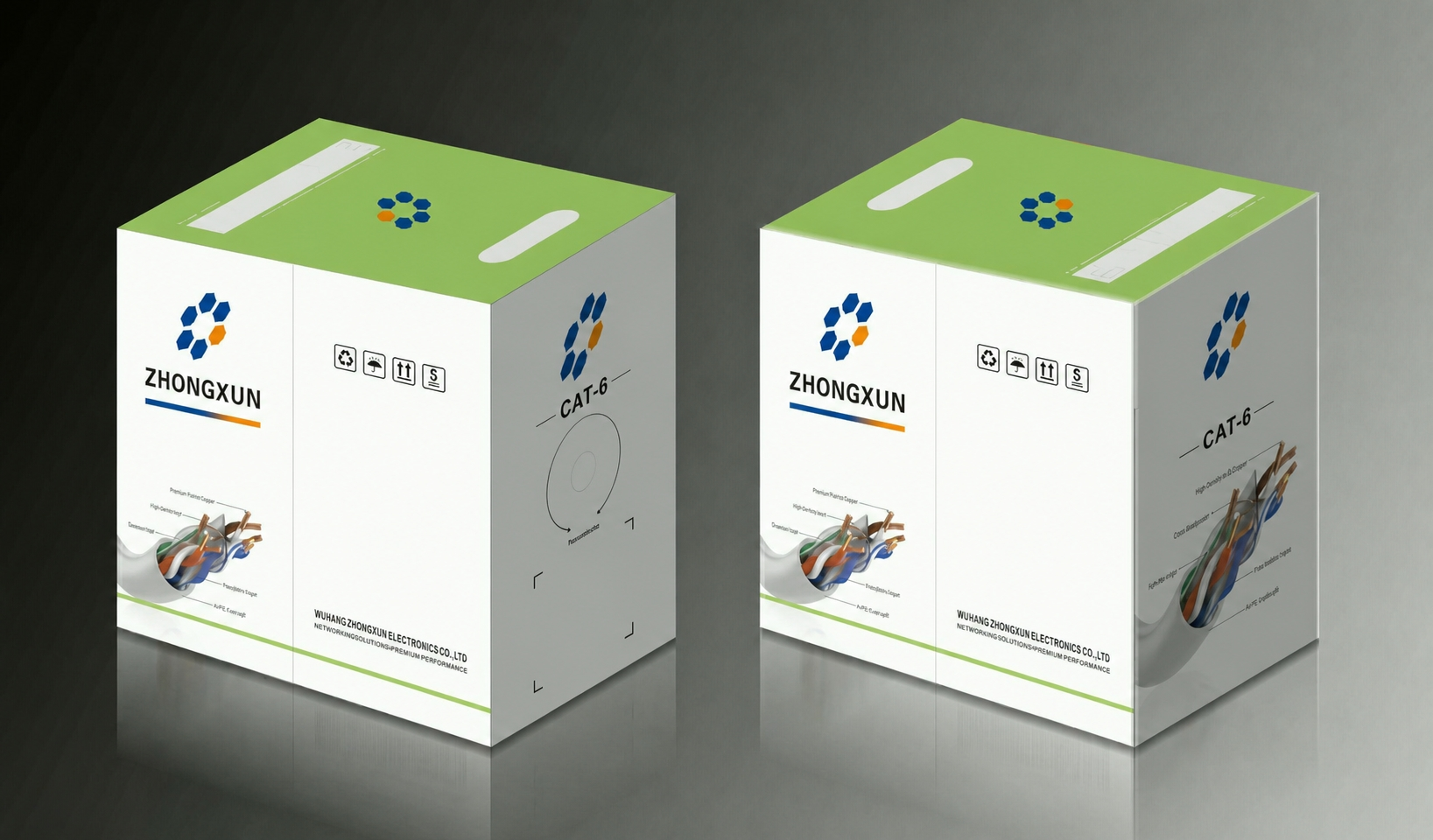 Cáp mạng ZHONGXUN Cat.6 UTP 4 cặp lõi đồng nguyên chất